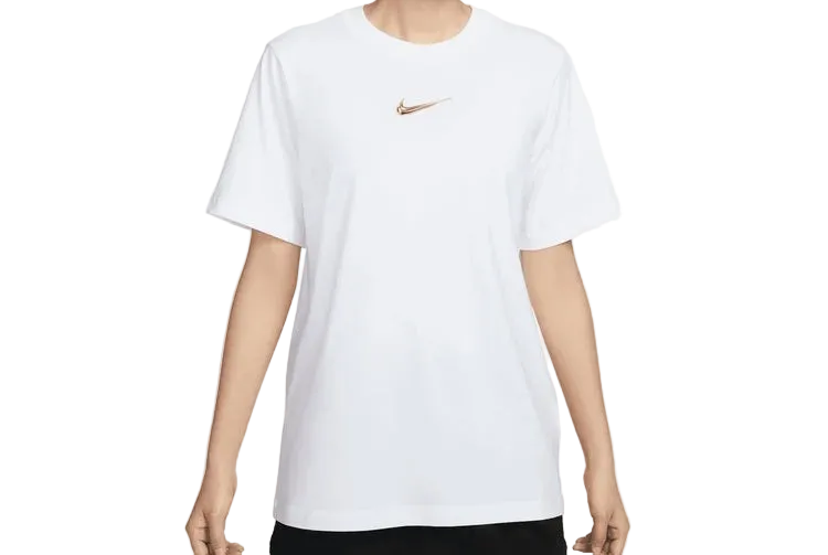 Loose Short Sleeve Graphic T-Shirt White Women