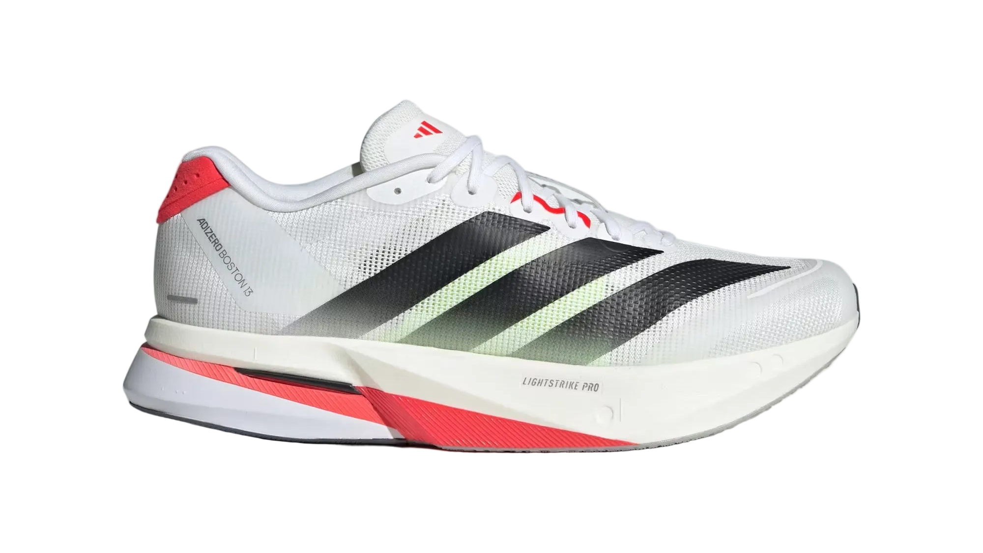 Adizero Boston 13 White Black Lucid Red