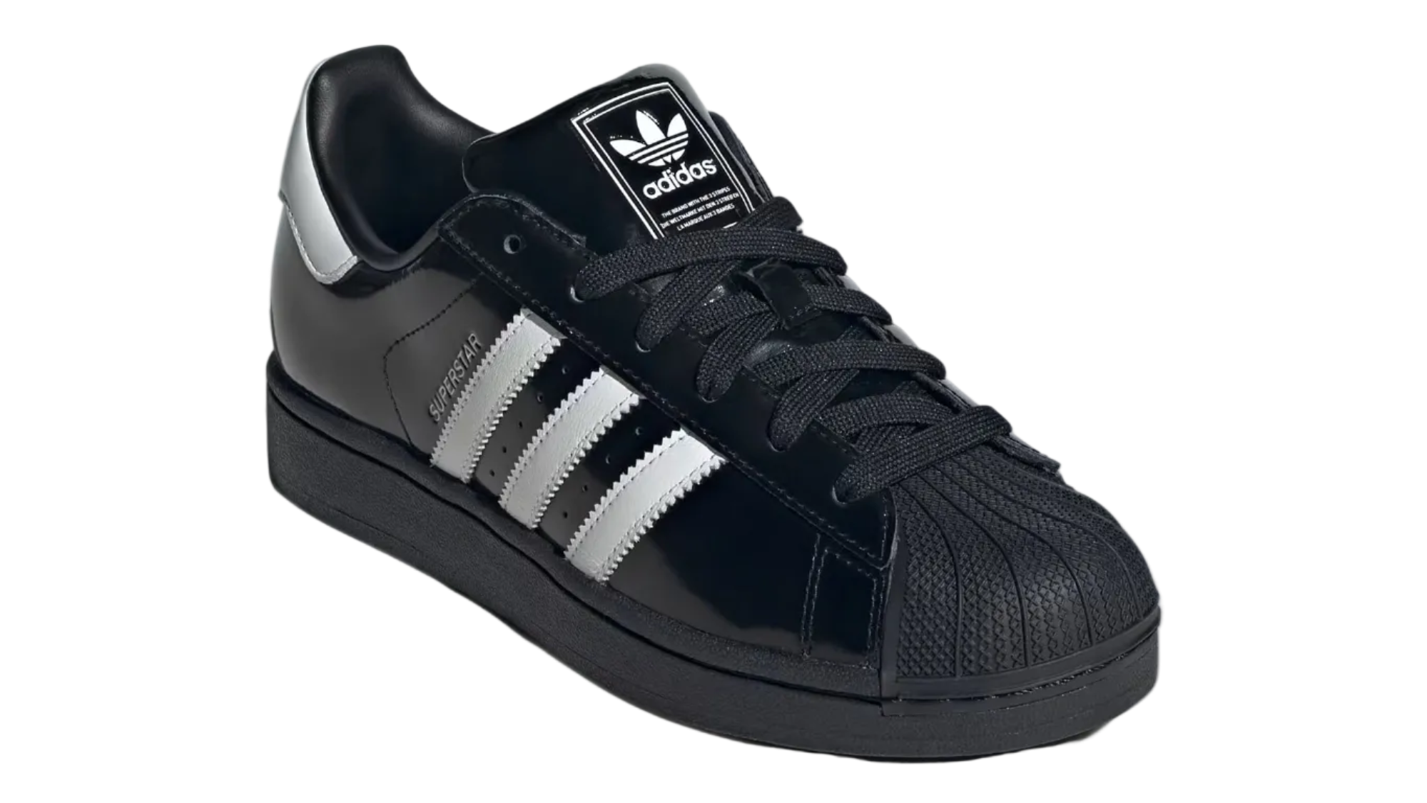 Superstar II Black White Patent Women
