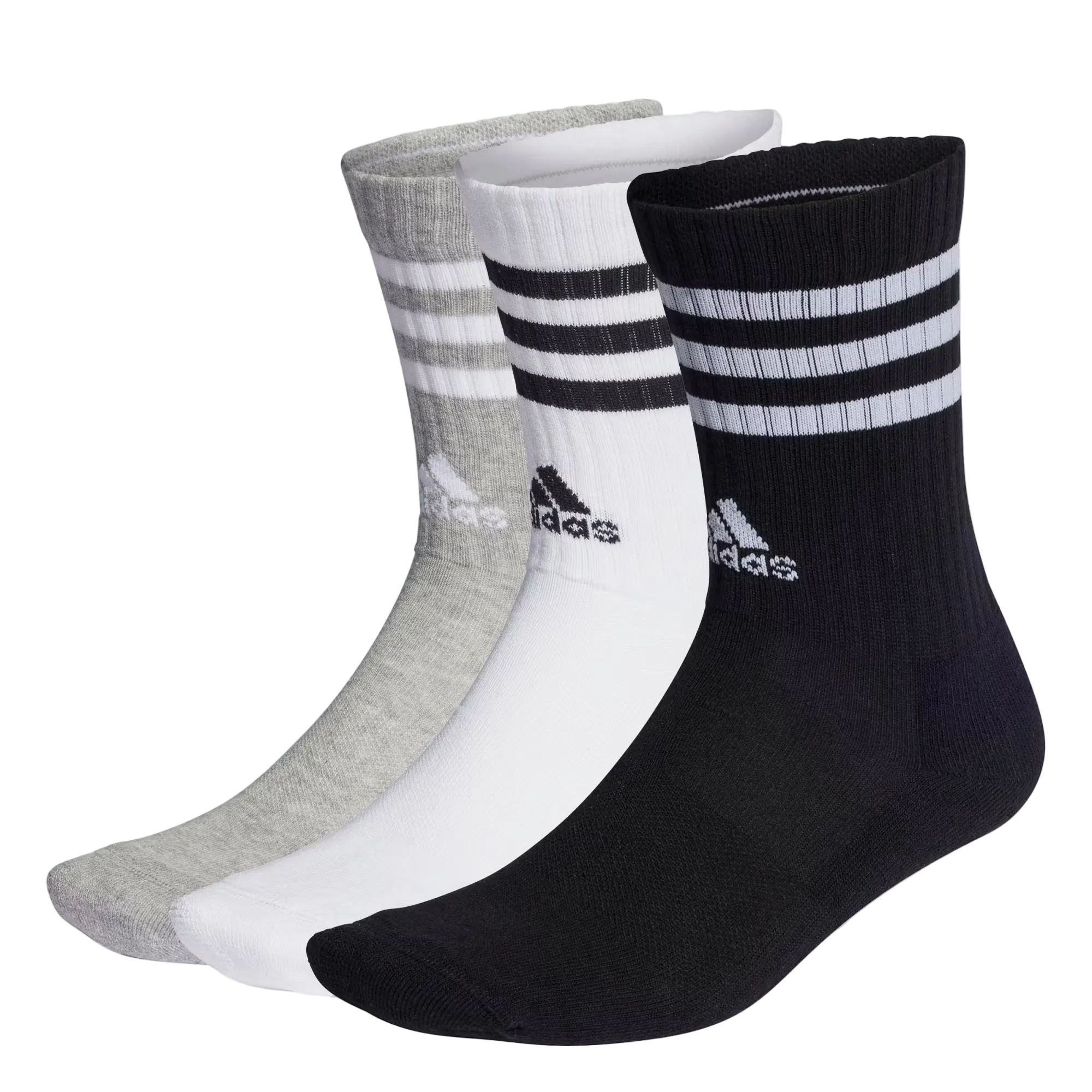 Adidas Cushioned Crew 3 Stripes Socks Assorted