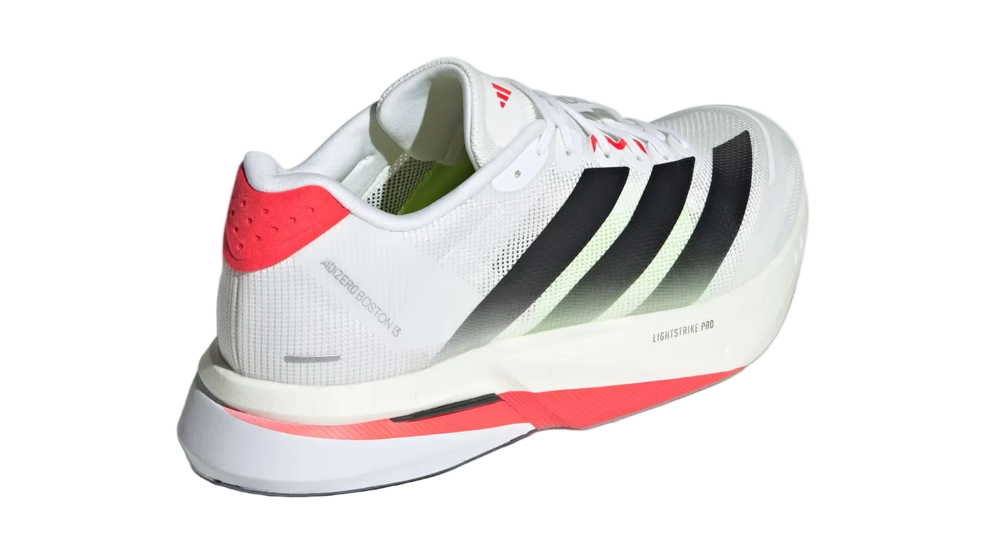Adizero Boston 13 White Black Lucid Red