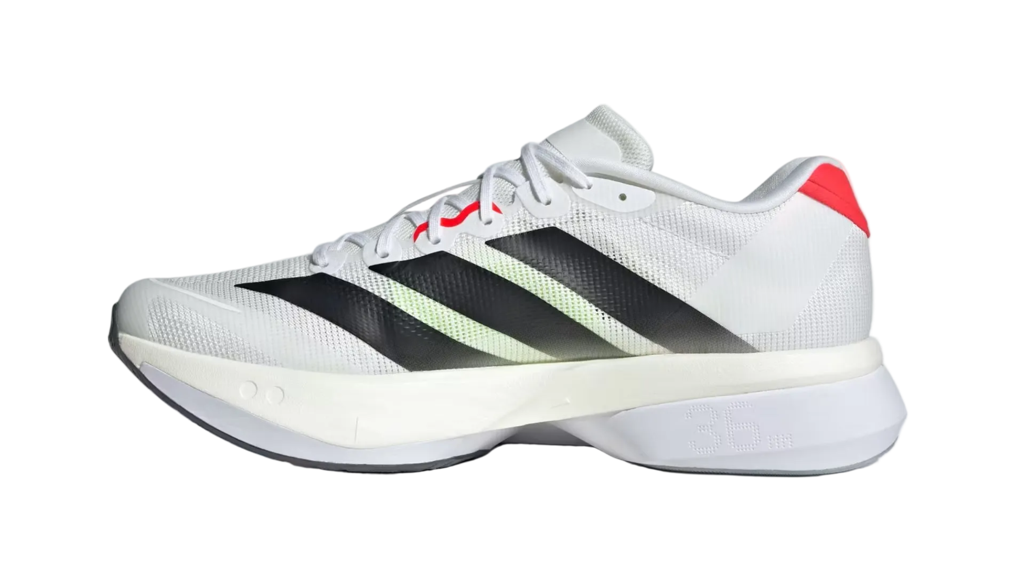 Adizero Boston 13 White Black Lucid Red