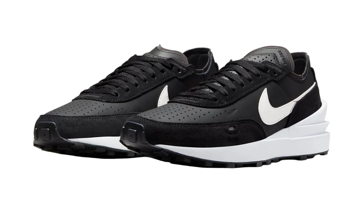 Waffle One Leather Blk/Wht