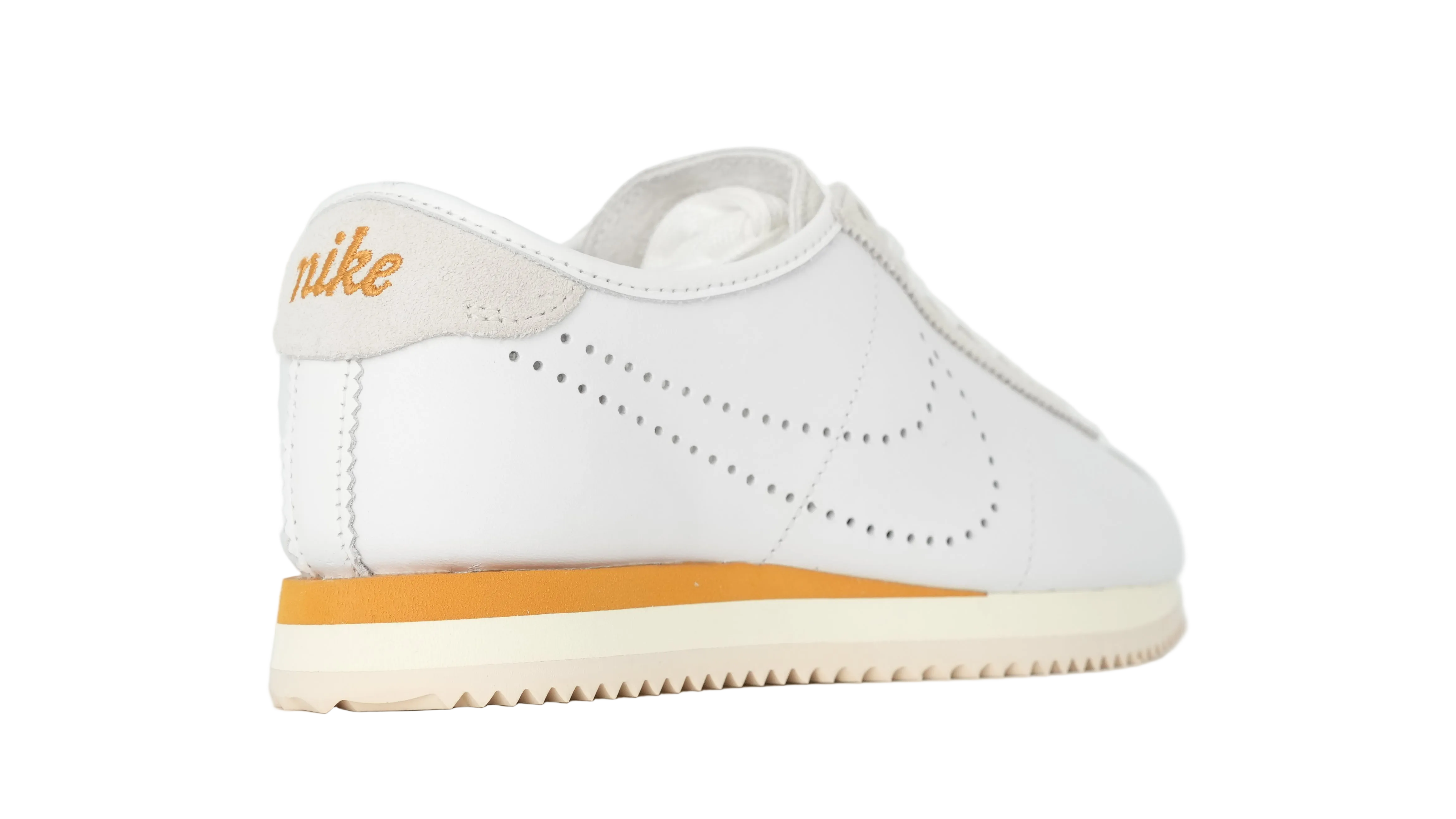 Cortez White Bronze Perforated Swoosh Women
