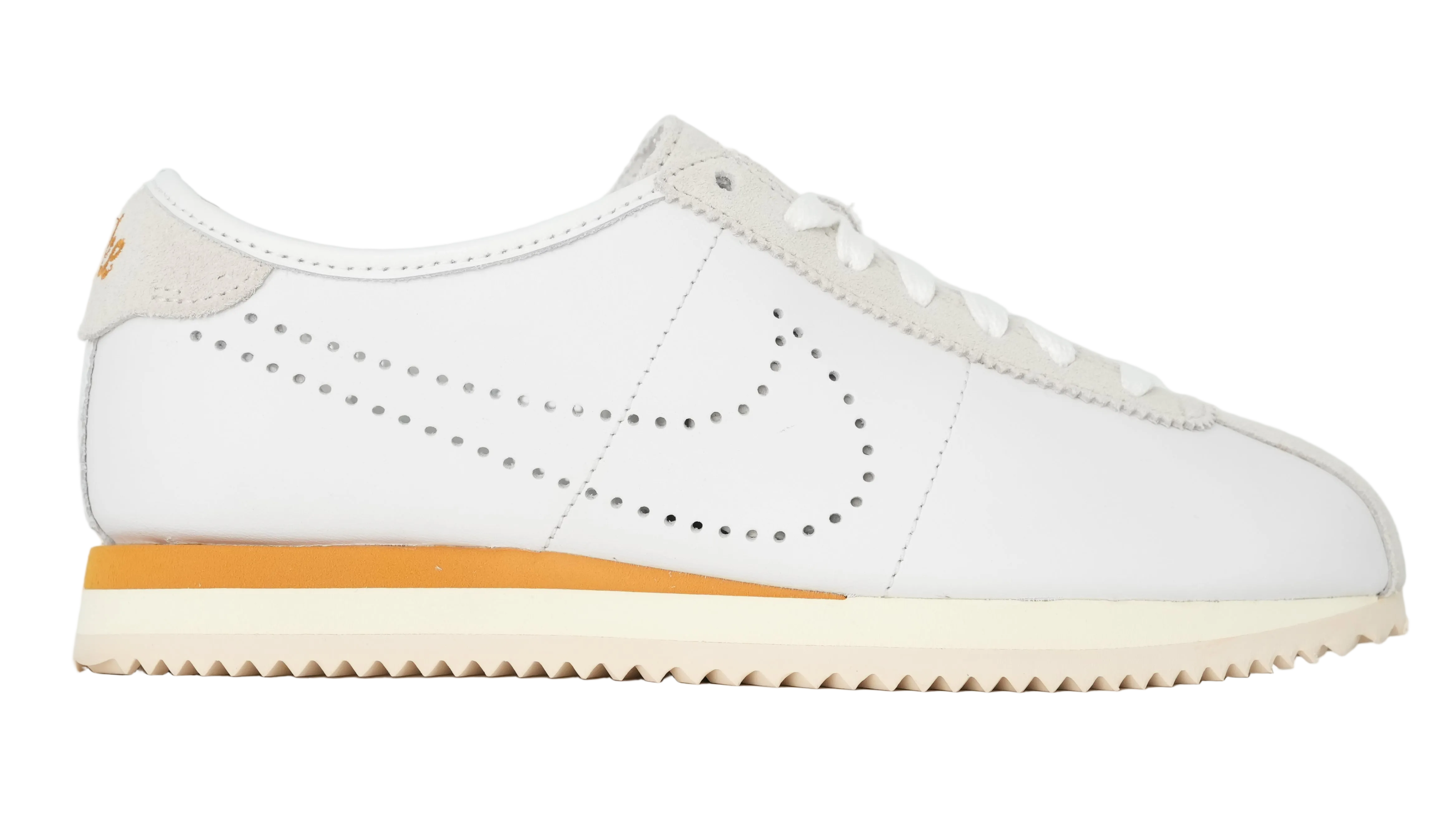 Cortez White Bronze Perforated Swoosh Women
