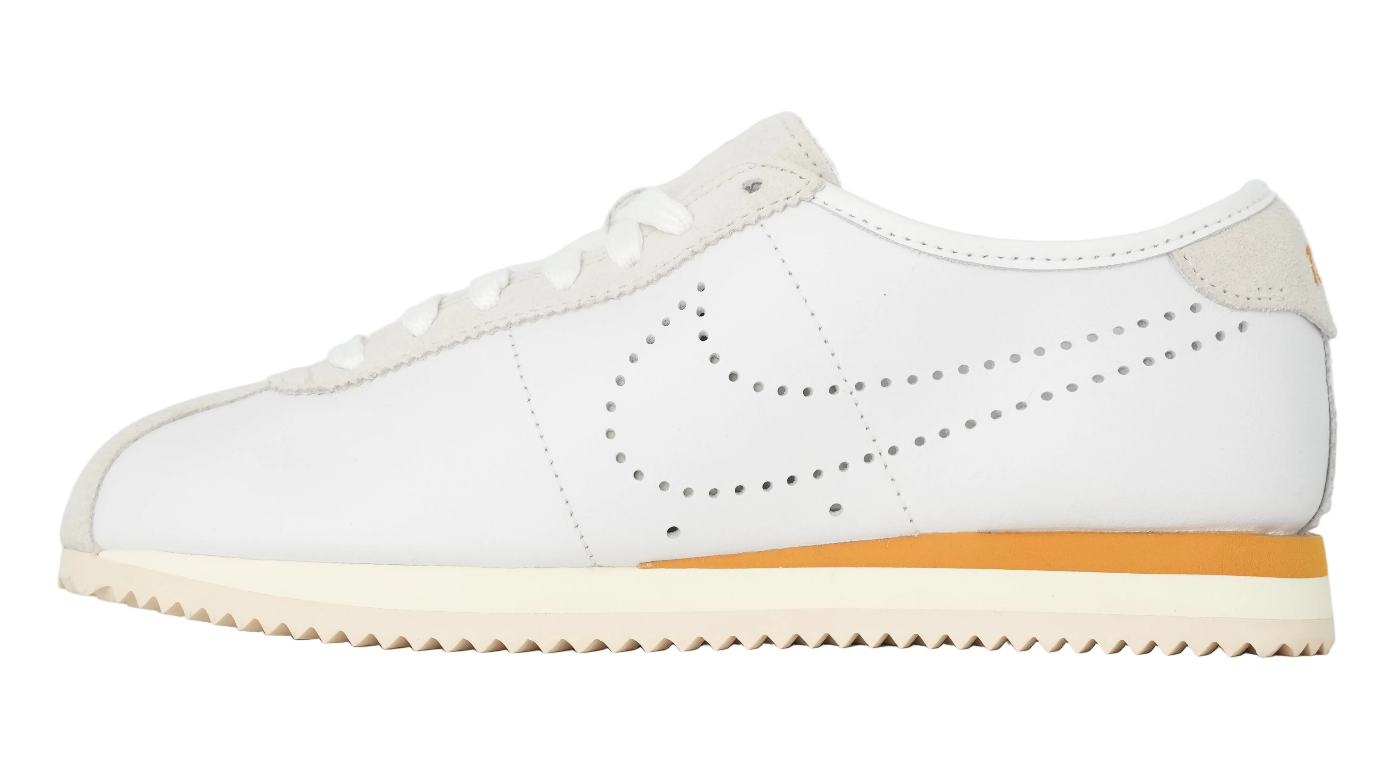 Cortez White Bronze Perforated Swoosh Women
