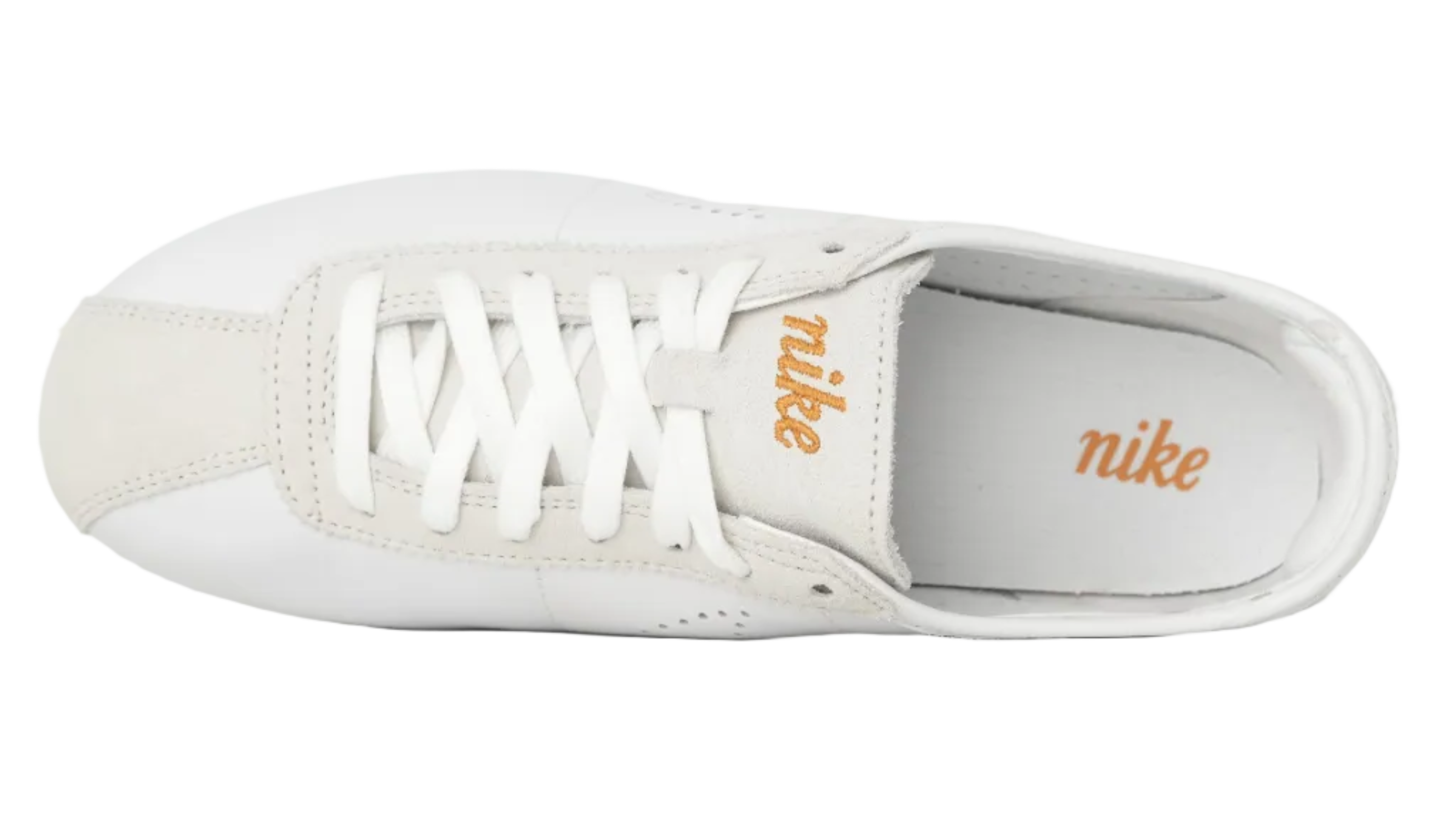Cortez White Bronze Perforated Swoosh Women
