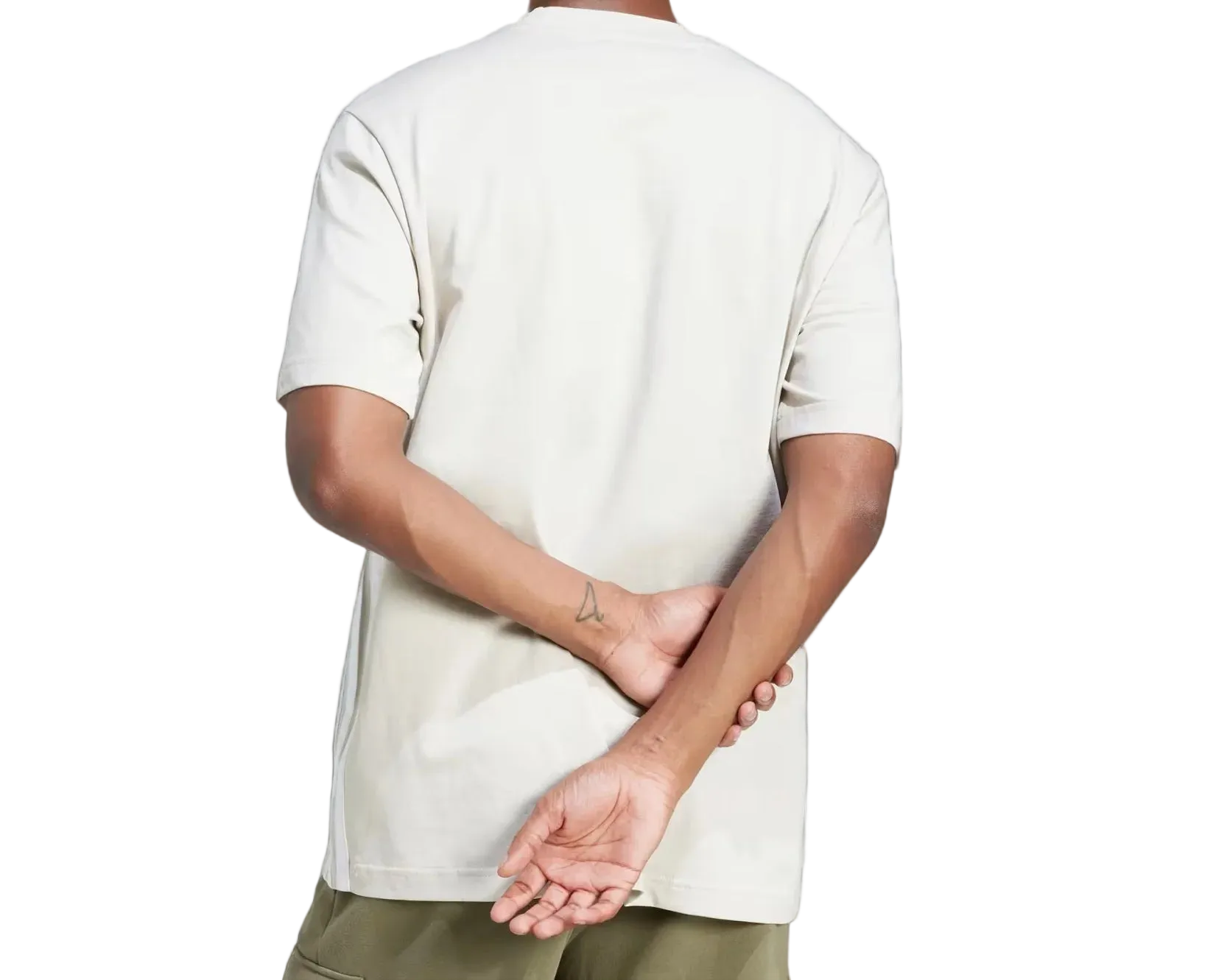 Essential 3 Stripes Tee Shirt Beige Wht
